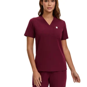 Enwinz Elora Women’s Jogger Scrub Pants - Wine Red - Image 5