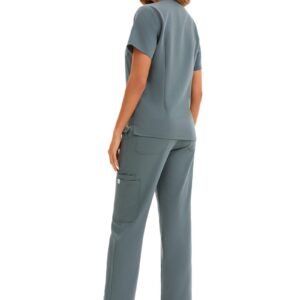 Enwinz Elena Women’s Scrub Pants-Charcoal Grey - Image 2