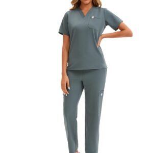 Enwinz Elena Women’s Scrub Pants-Charcoal Grey - Image 3