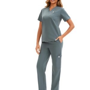 Enwinz Elena Women’s Scrub Pants-Charcoal Grey - Image 4