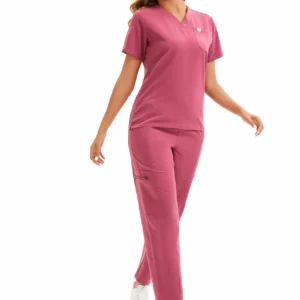 Enwinz Elena Women’s Scrub Pants - Coral Pink - Image 6