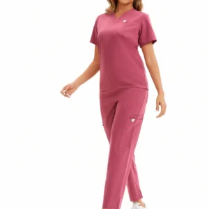 Enwinz Elena Women’s Scrub Pants - Coral Pink - Image 5