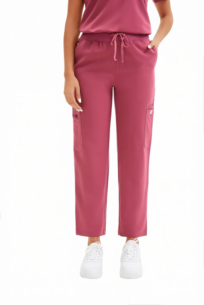 Enwinz Elena Women’s Scrub Pants - Coral Pink