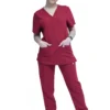 Enwinz Modern Classic Scrub Set for Women Burgundy