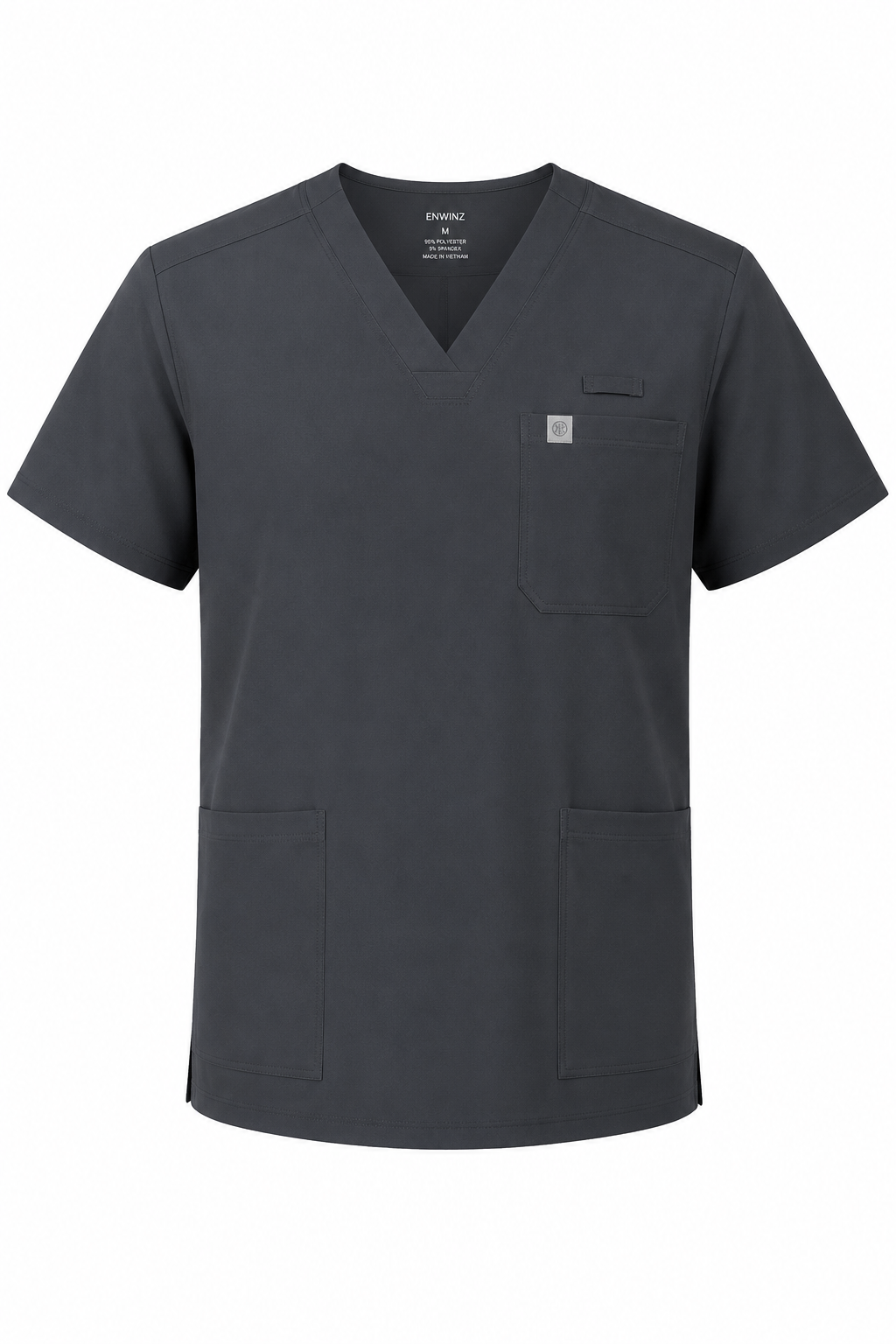 Enwinz Prime Men’s Charcoal Grey Scrub Set – Performance Fit | Durable Comfort | All-Day Mobility